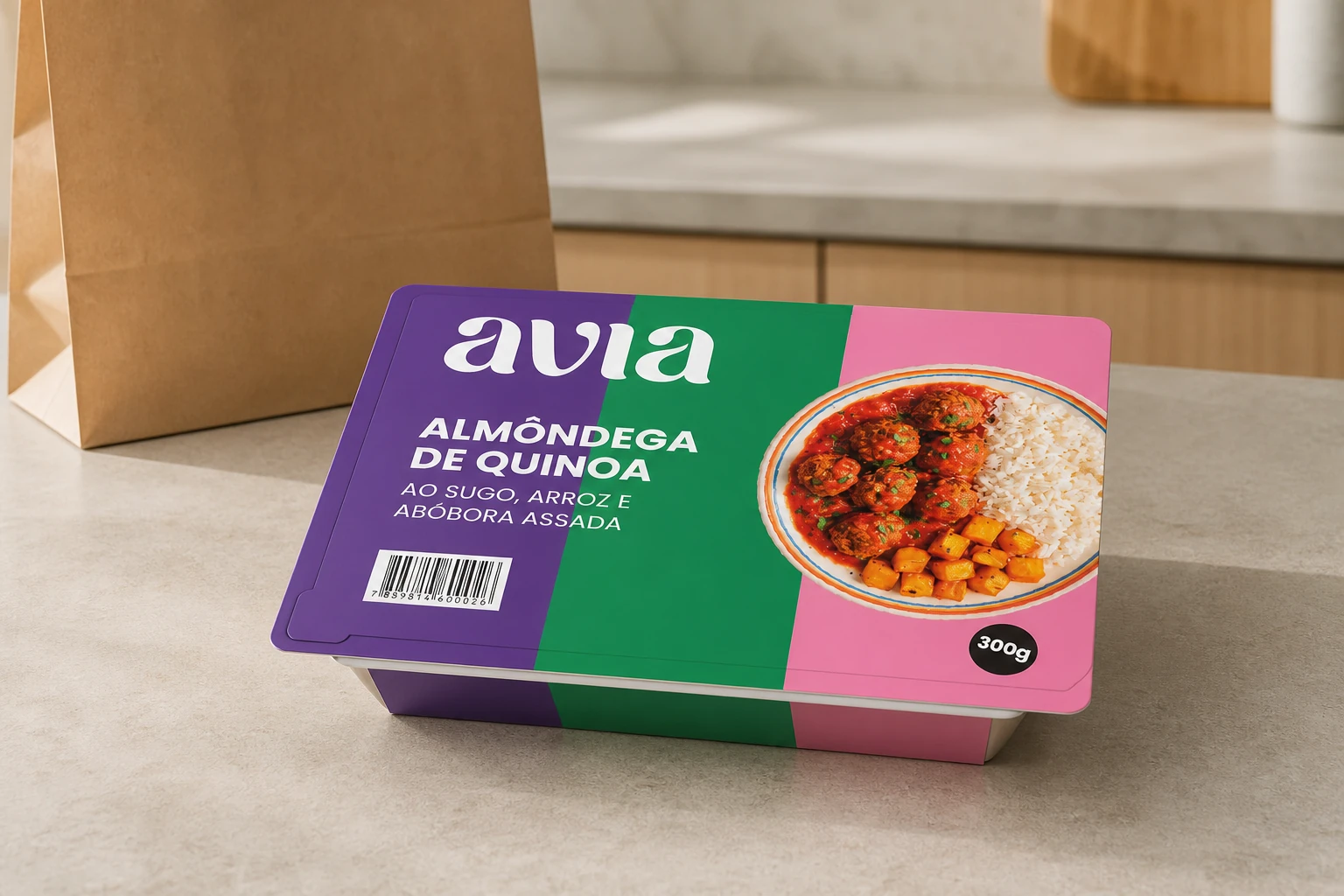Embalagem Avia de Almôndega de quinoa