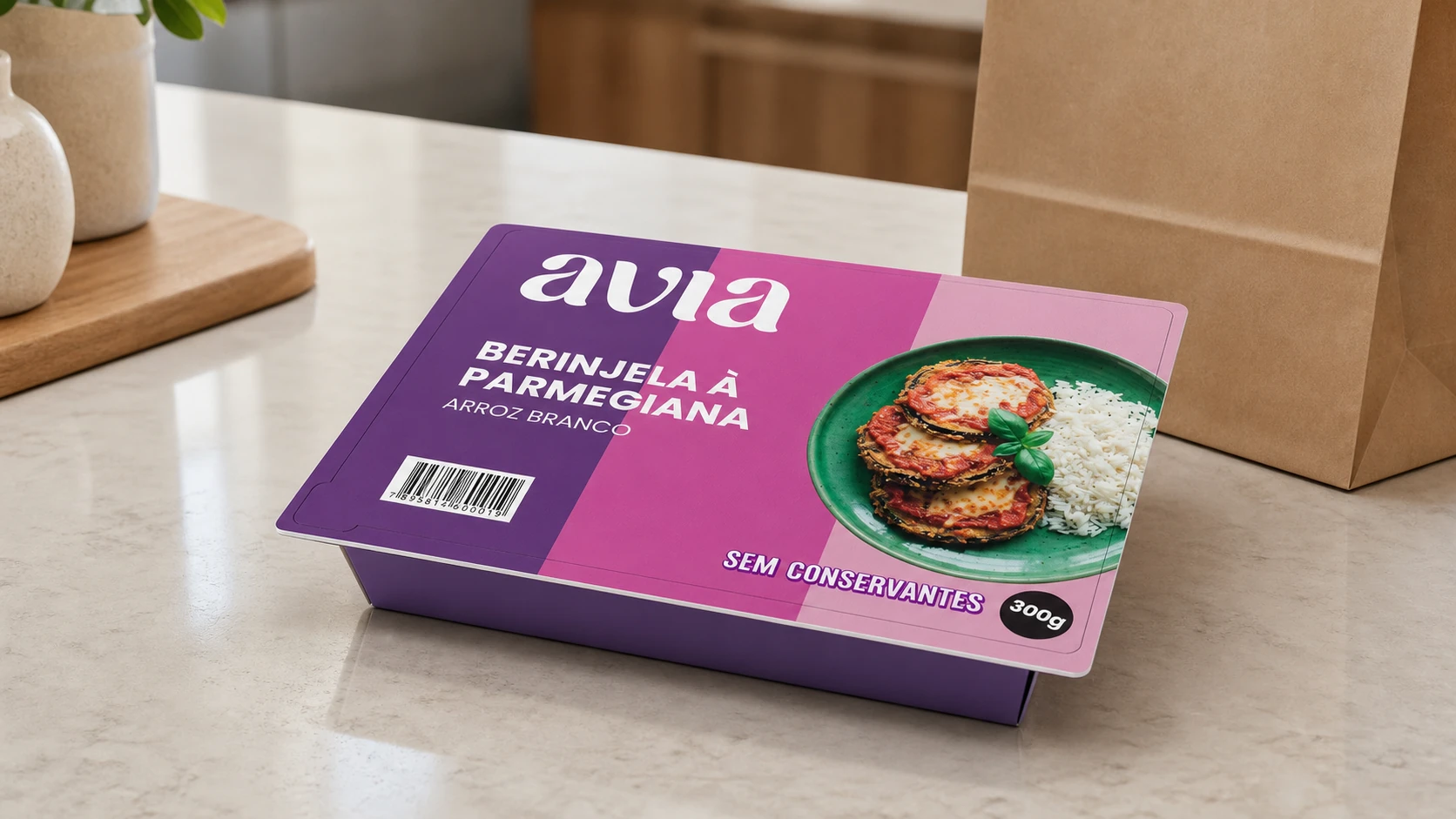 Embalagem Avia de Berinjela à parmegiana