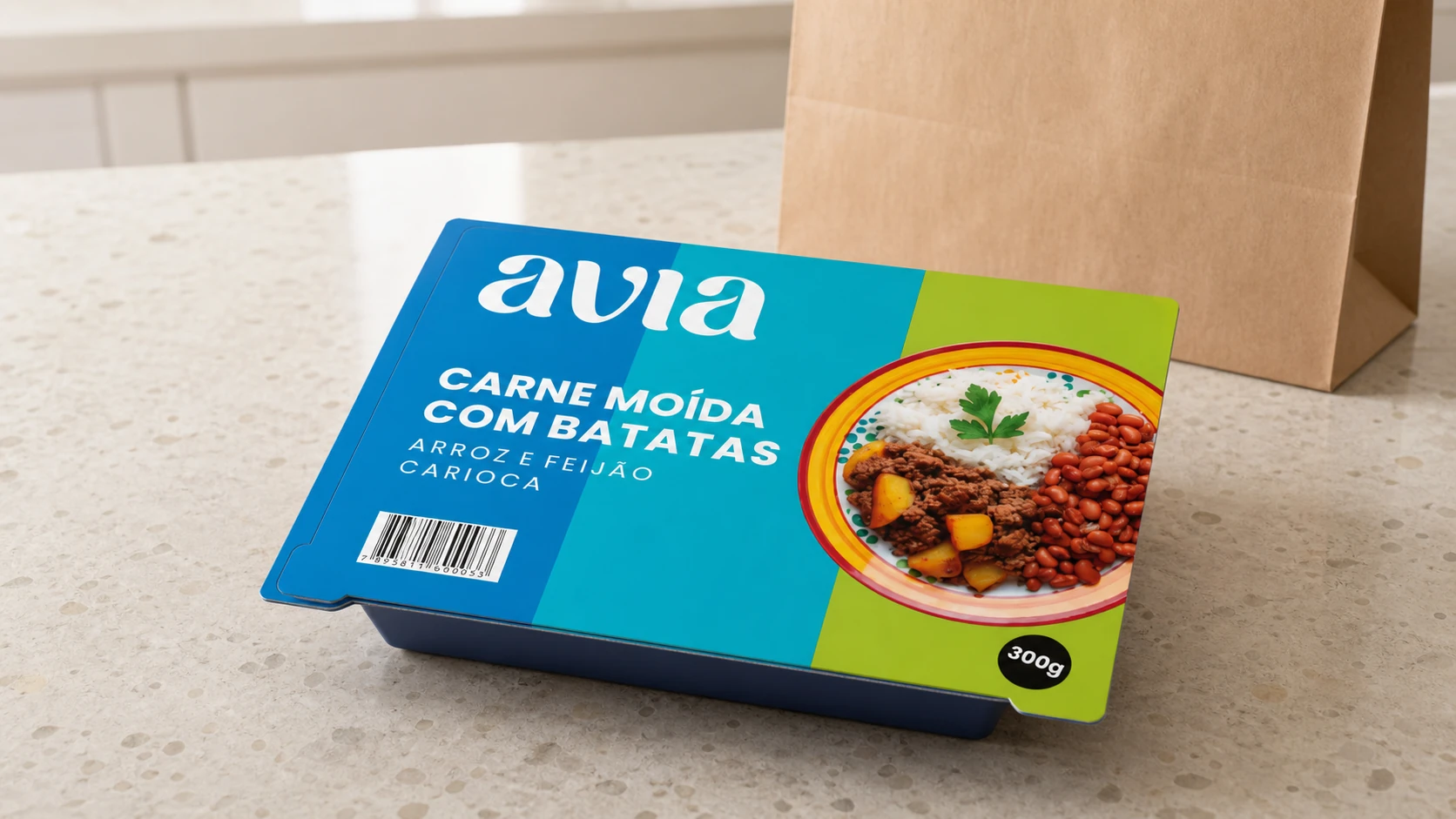 Embalagem Avia de Carne moída com batatas
