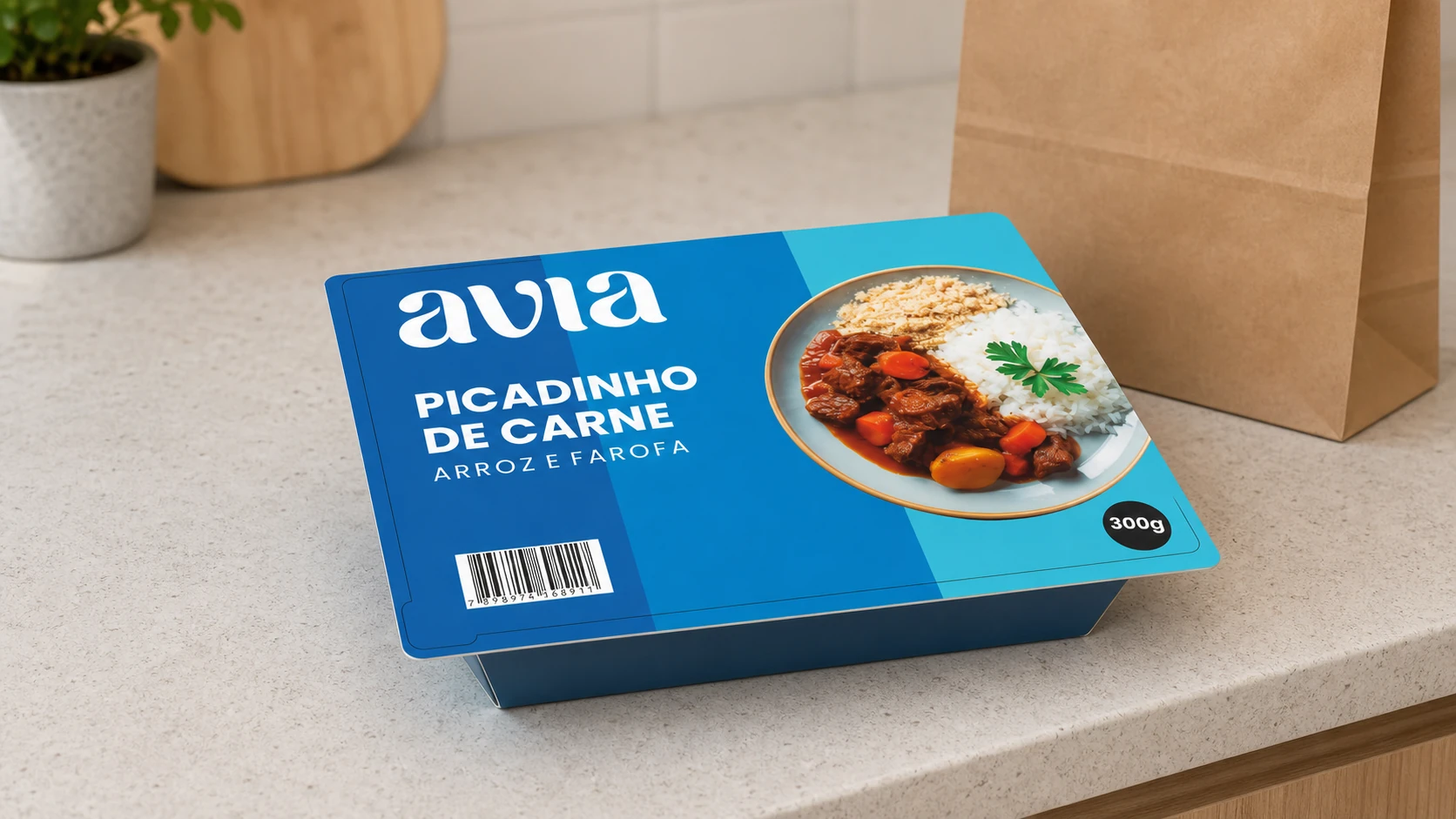 Embalagem de Picadinho de carne Avia